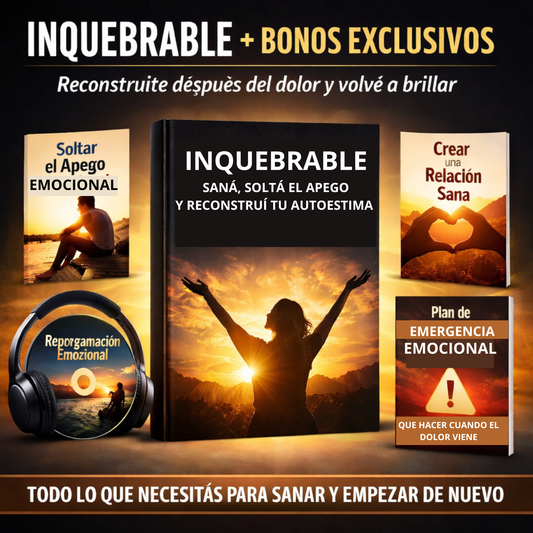 INQUEBRABLE 💥 — Reconstruí tu autoestima 🧠💙, saná el apego emocional 🔓 y recuperá tu fuerza interior 🔥 después de una ruptura que te dejó vacío, confundido y sin claridad.
